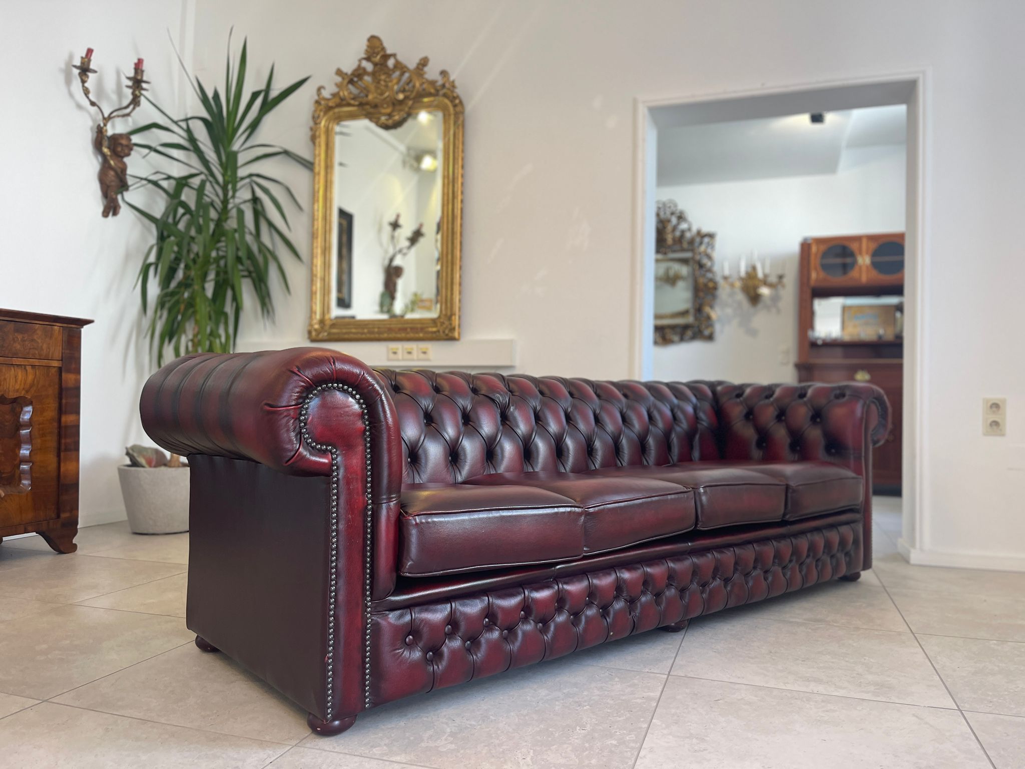 Chesterfield 4er Clubsofa Couch Oxblood Red A4479