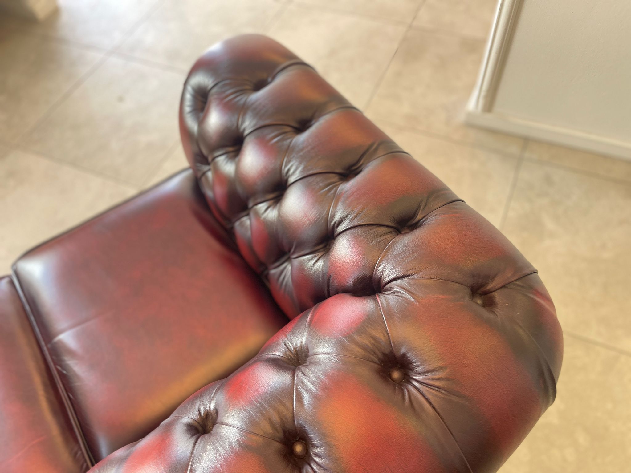 Chesterfield 4er Clubsofa Couch Oxblood Red A4479