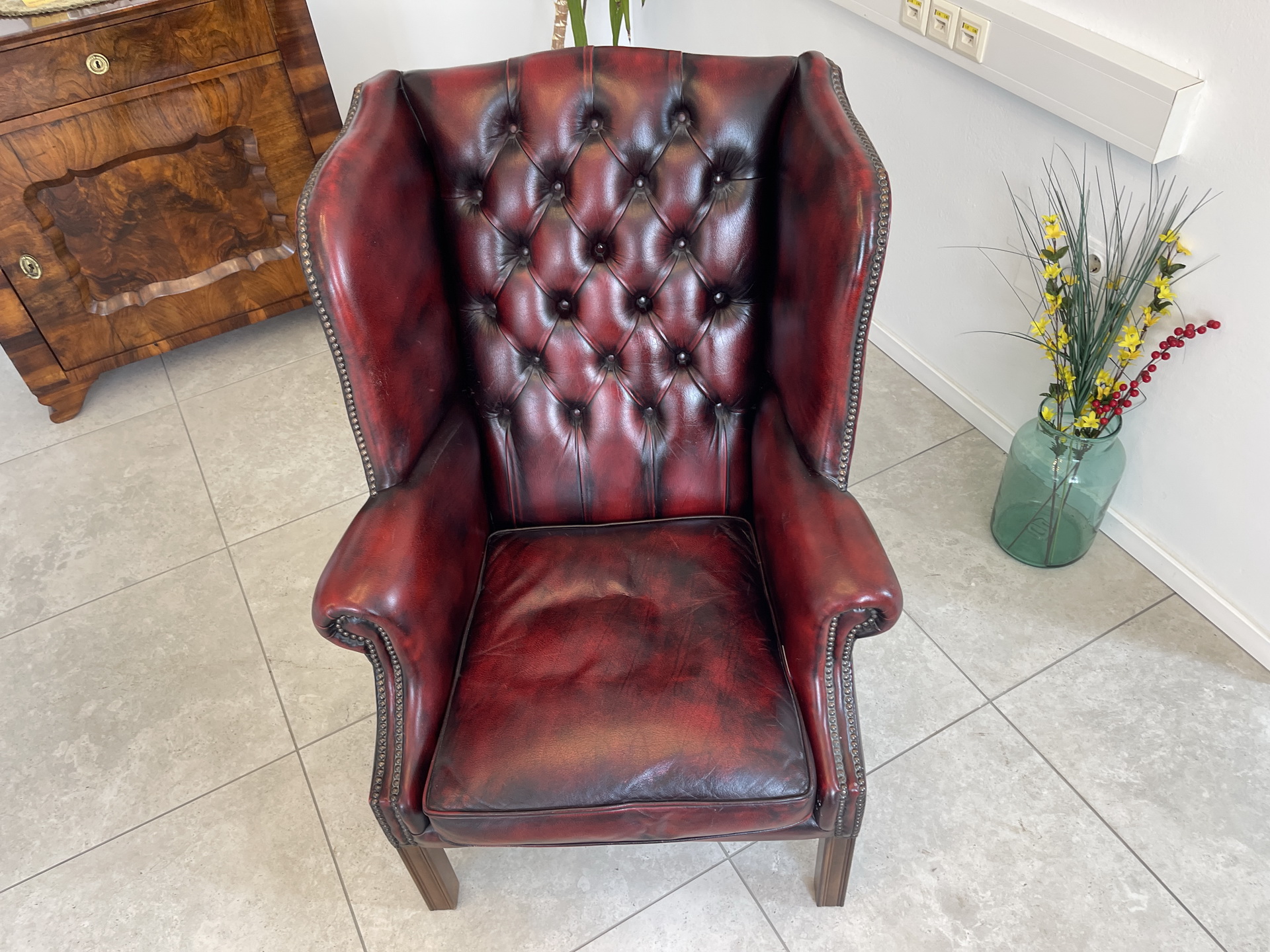 Chesterfield Ohrenfauteuil Clubfauteuil Sessel A4398