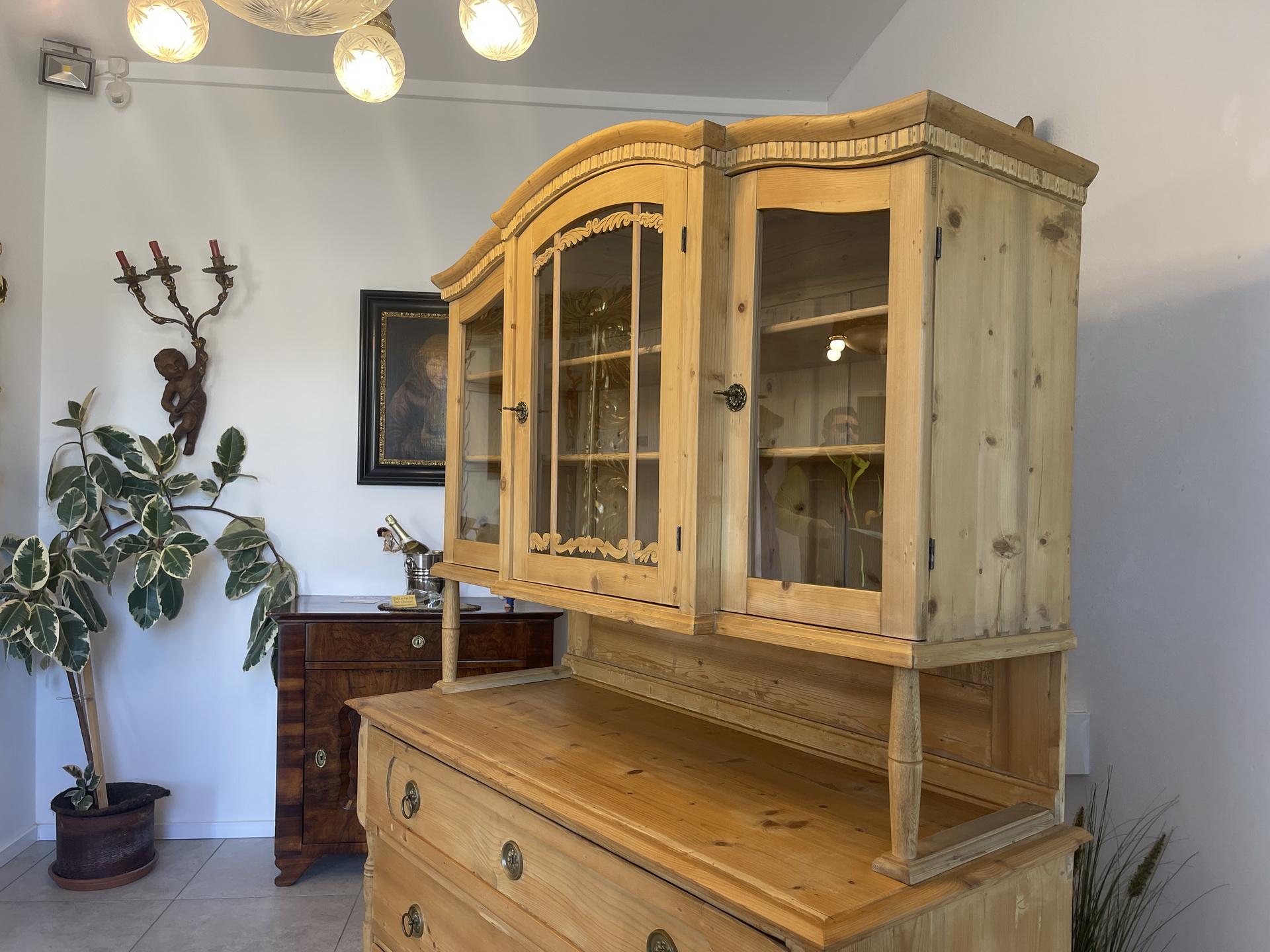 Biedermeier Küchenbuffet Küchenschrank Aufsatzkasten A4228