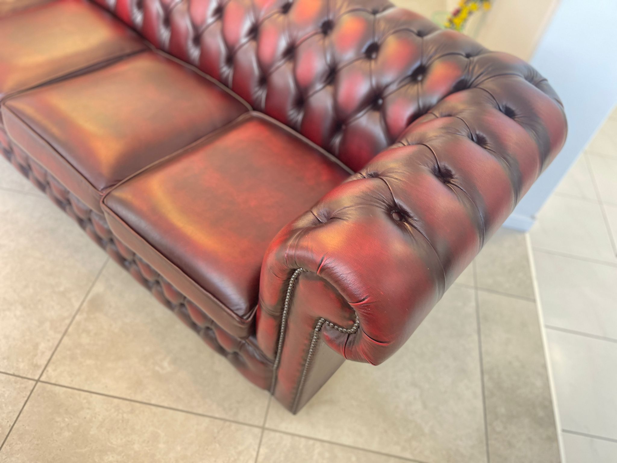 Chesterfield 4er Clubsofa Couch Oxblood Red A4479