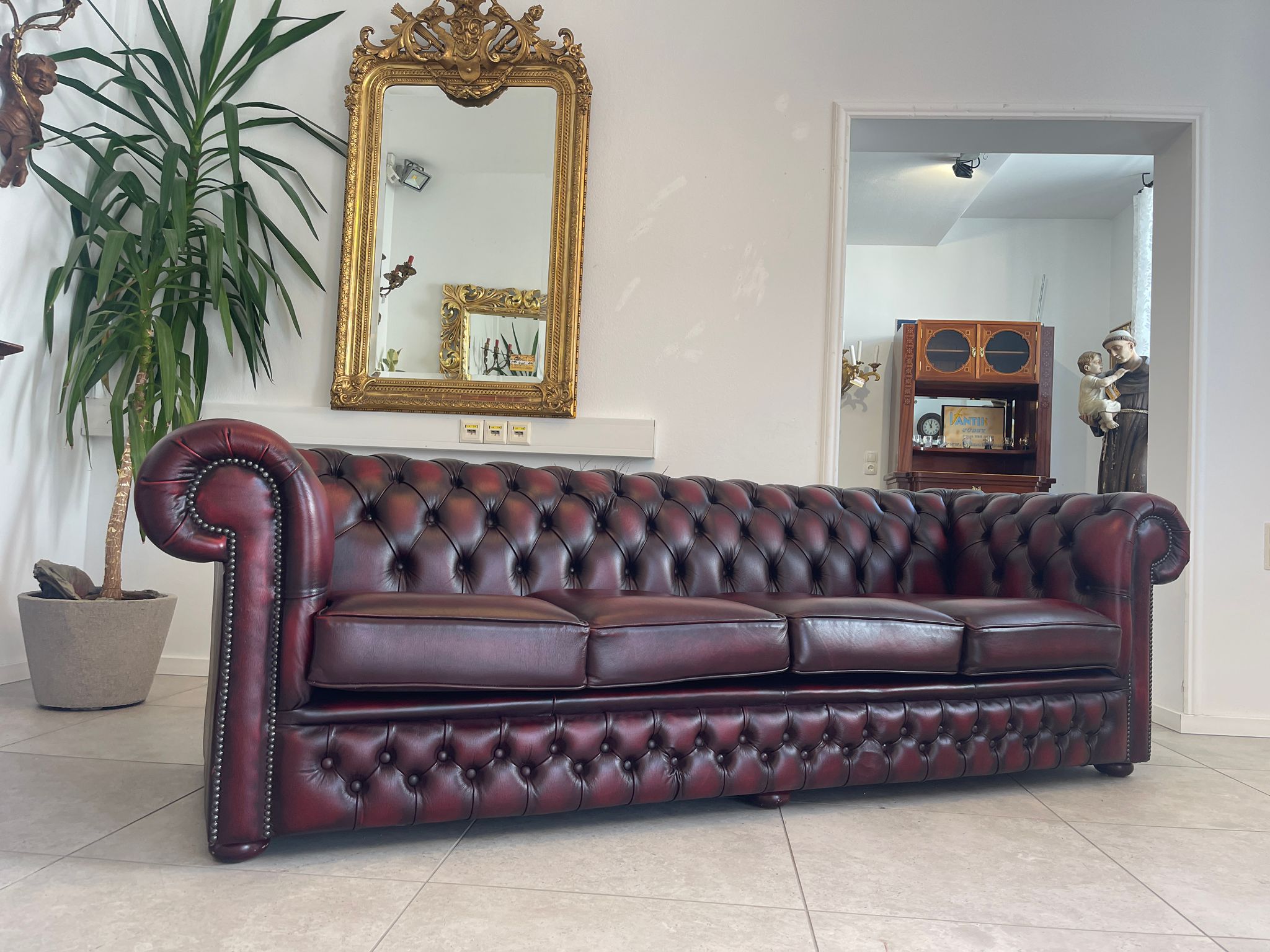 Chesterfield 4er Clubsofa Couch Oxblood Red A4479