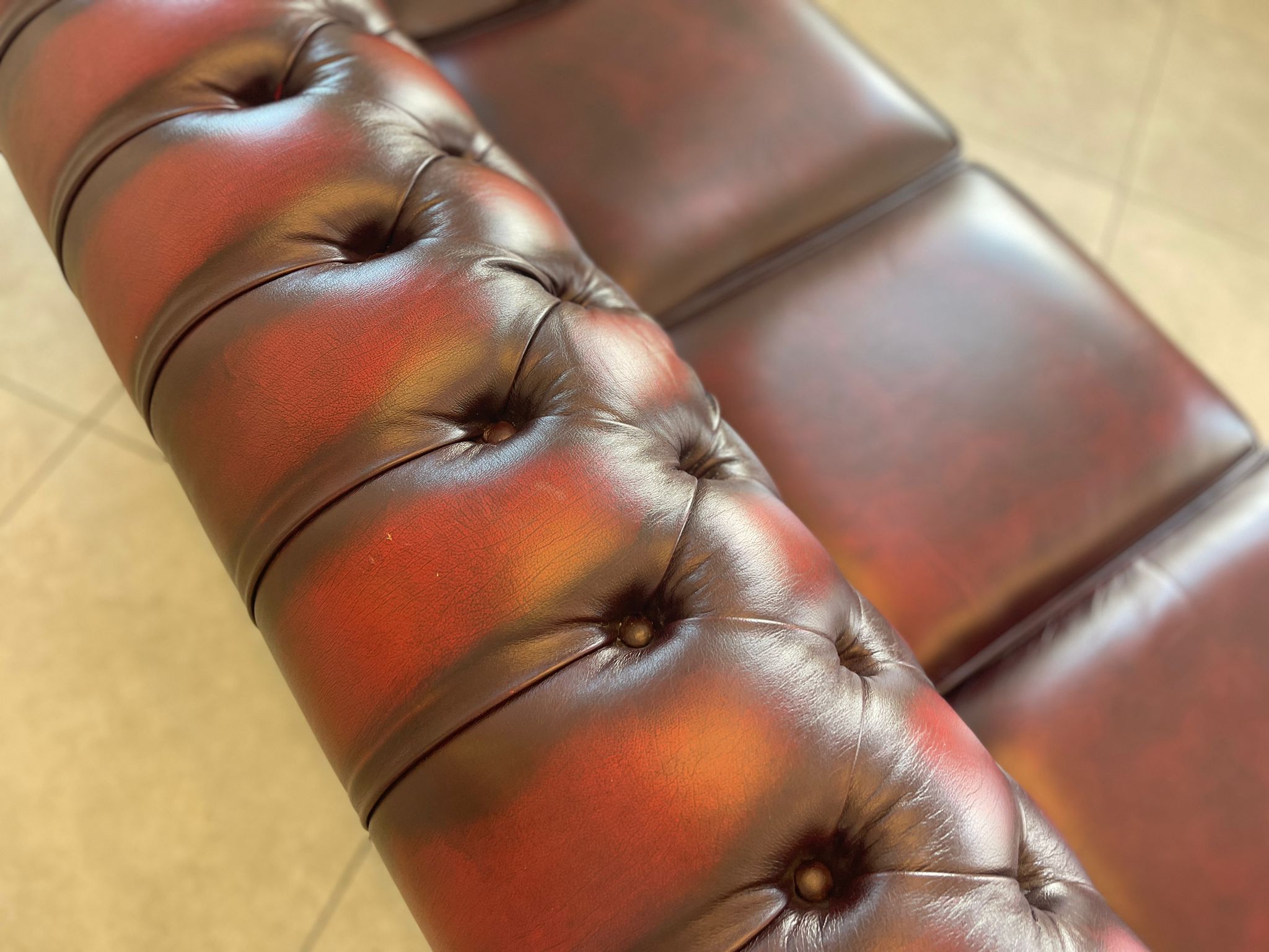 Chesterfield 4er Clubsofa Couch Oxblood Red A4479