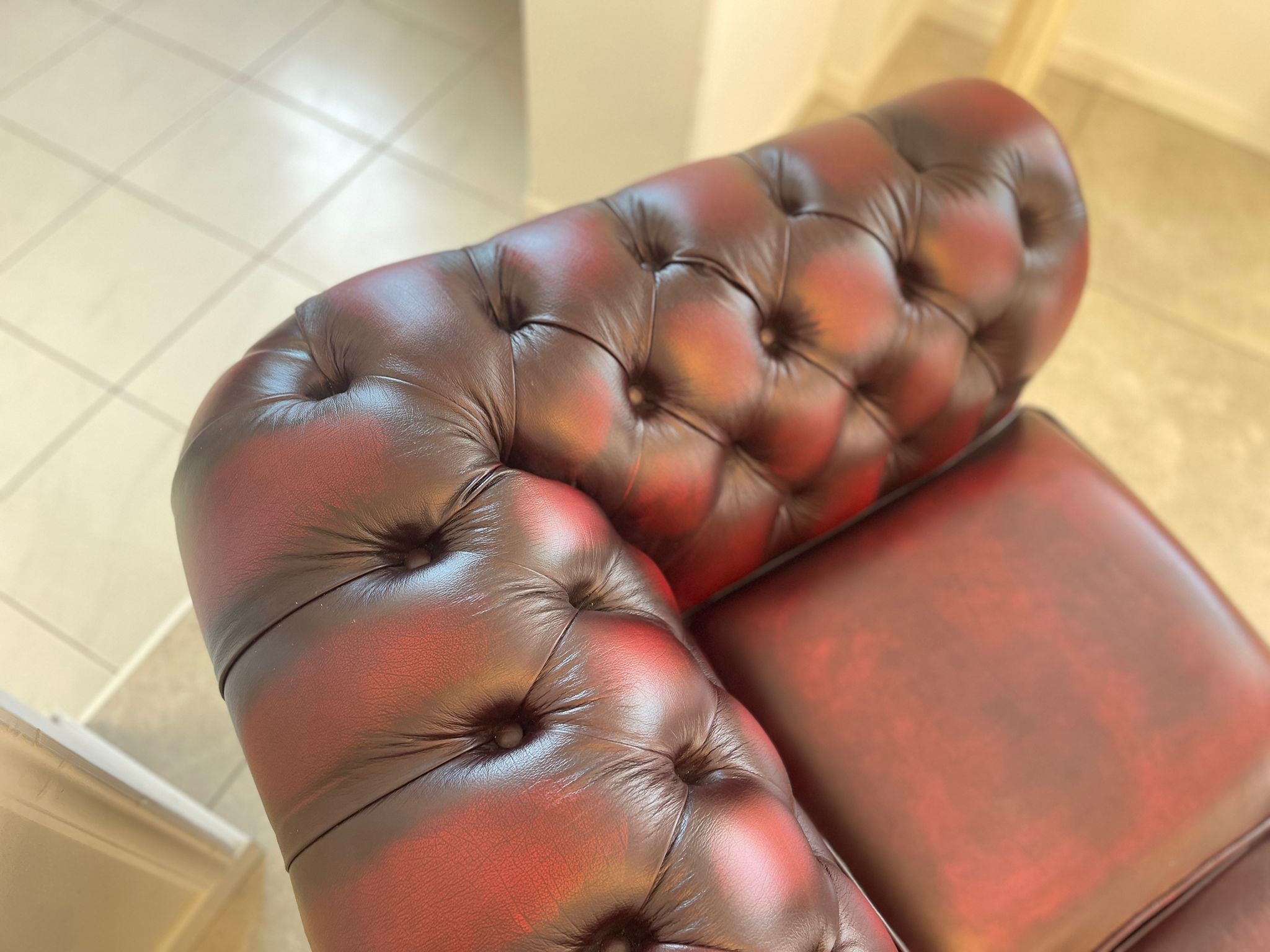 Chesterfield 4er Clubsofa Couch Oxblood Red A4479