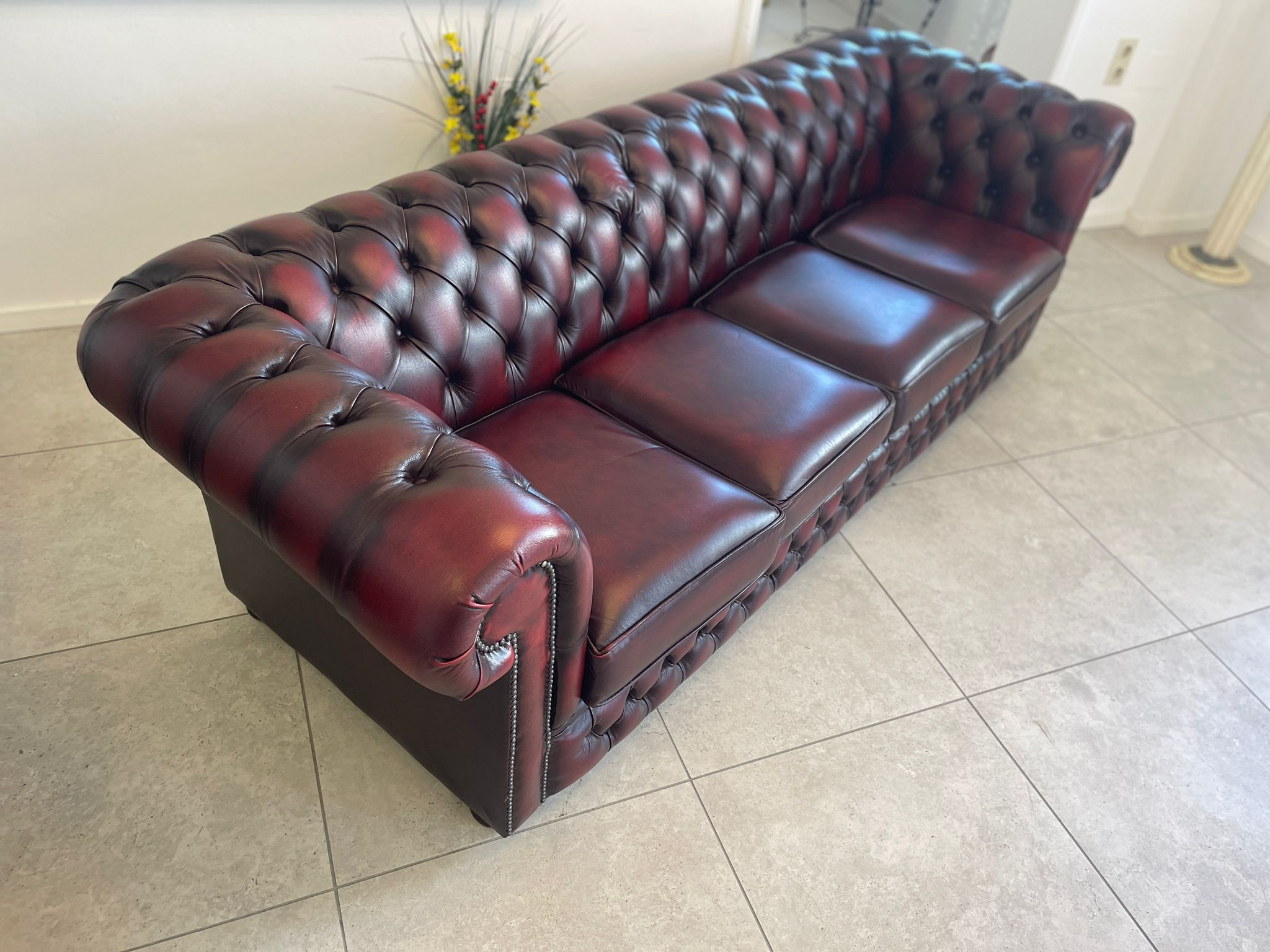 Chesterfield 4er Clubsofa Couch Oxblood Red A4479