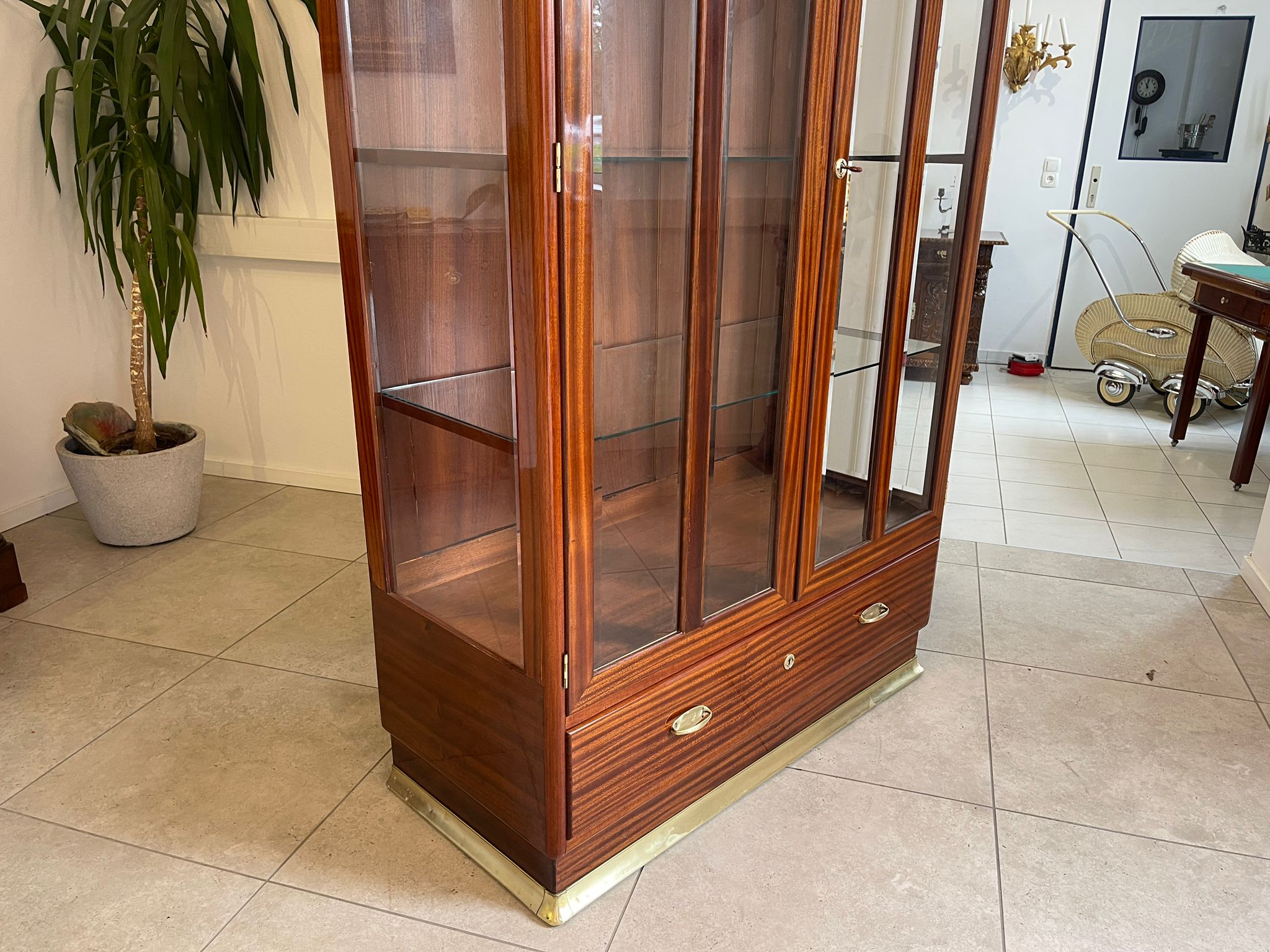 Restaurierter Jugendstil Vitrine Bücherschrank Vitrinenschrank A4927