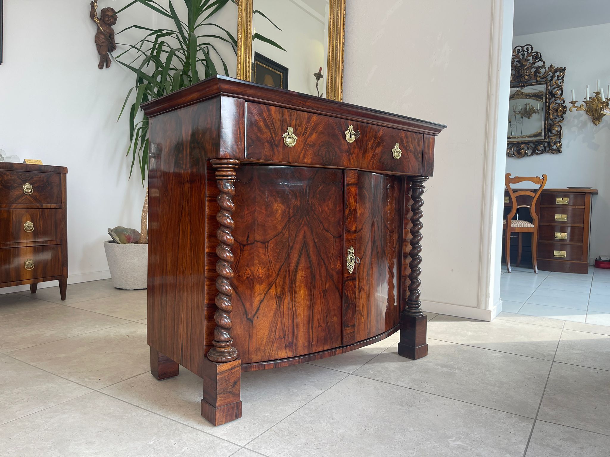 Restaurierte Biedermeier Anrichte Säulentrumeau Antiquität A4655