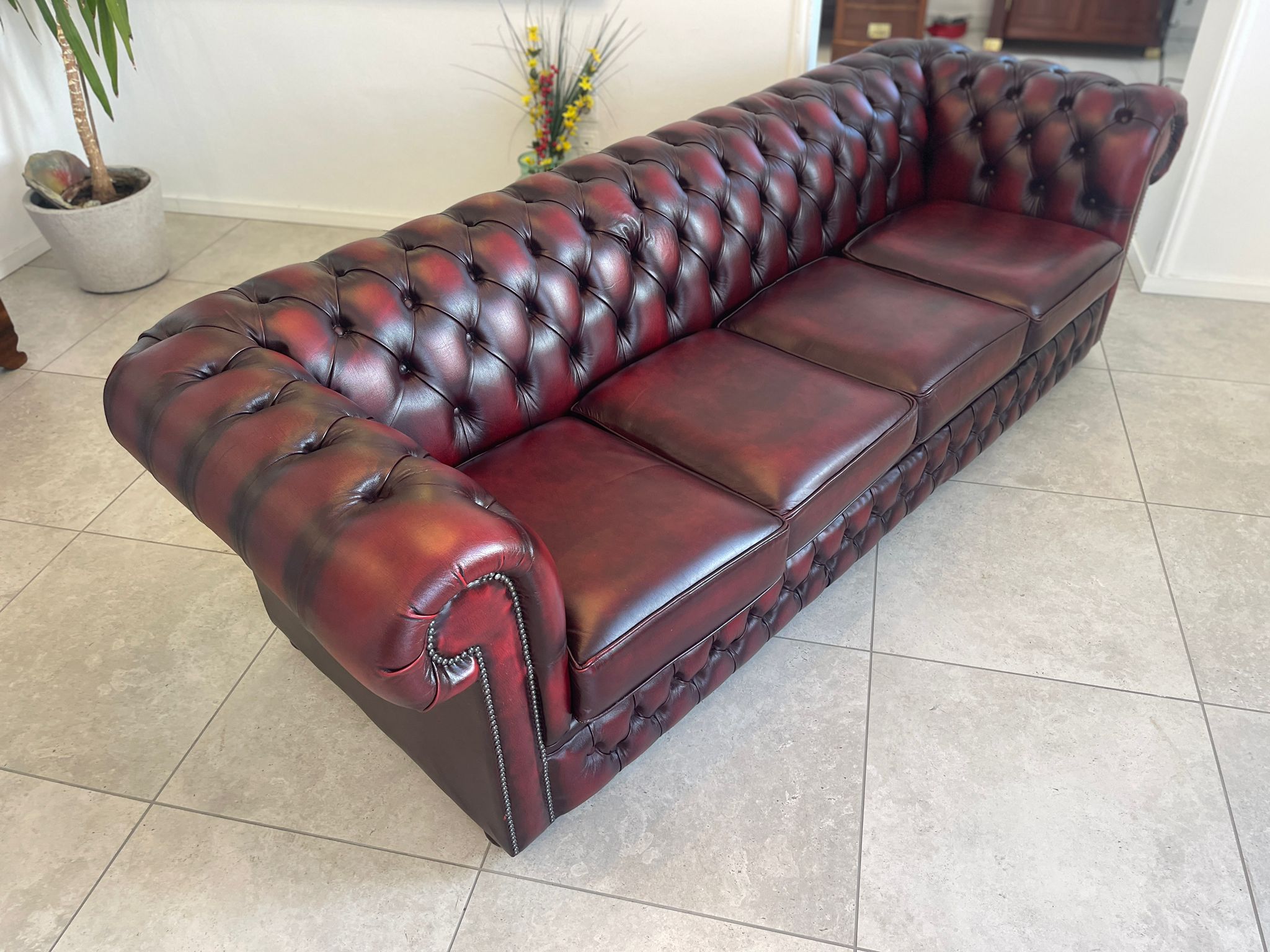 Chesterfield 4er Clubsofa Couch Oxblood Red A4479