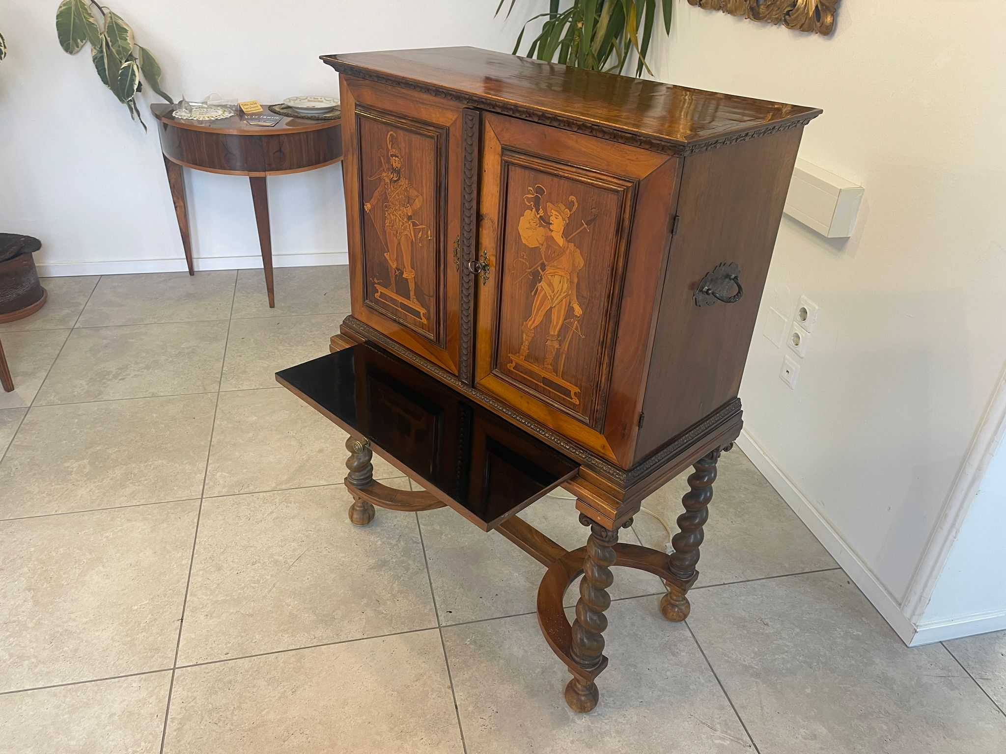 Originaler Barock Sekretär Barschrank Stollenschrank Antiquität E1005