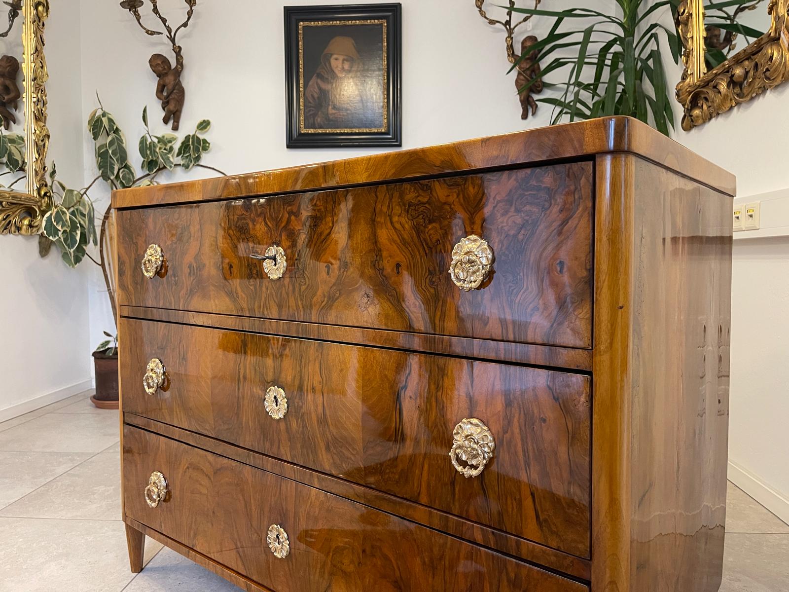 Sale Restaurierte Biedermeier Kommode 3 Ladenkommode Nussholz Antiquität G1064