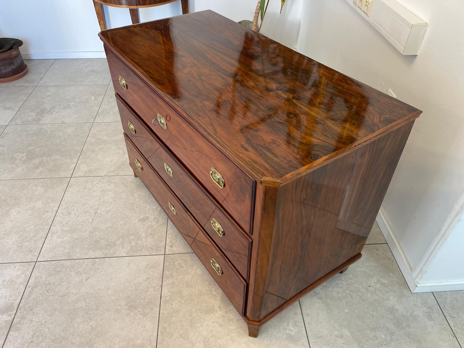 Restaurierte Biedermeier Kommode 3 Ladenkommode Nussholz Antiquität G1125