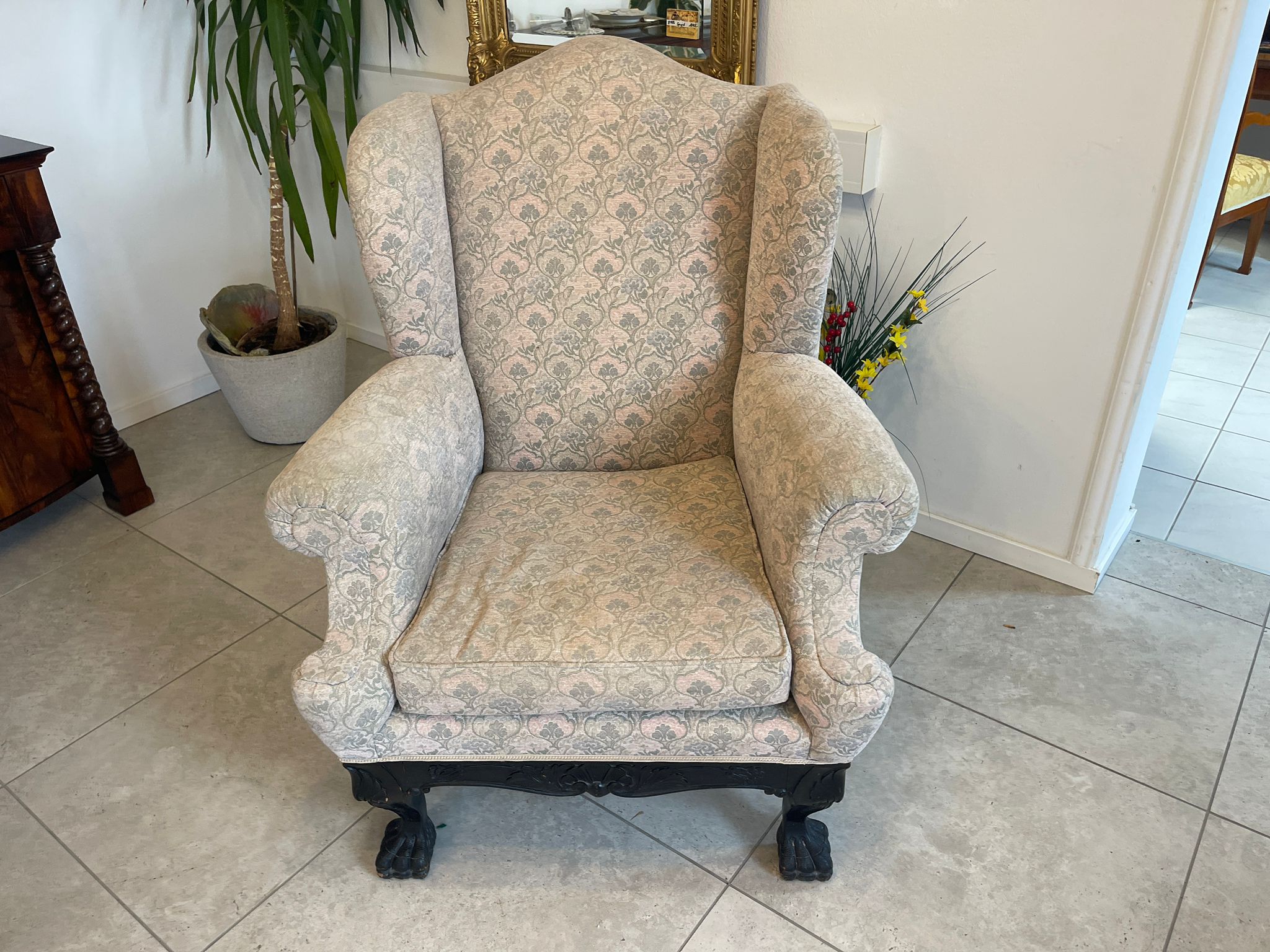 Alter Historismus Ohrenfauteuil Ohrensessel A4564