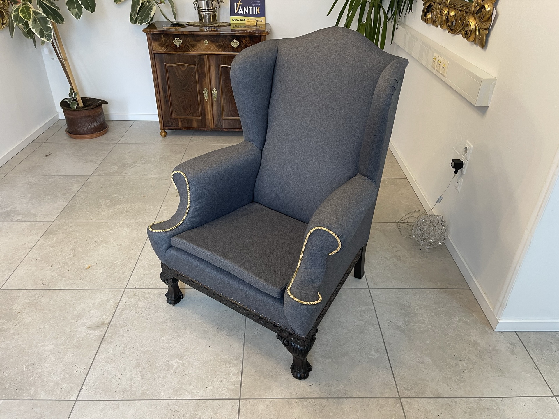 Restaurierter Historismus Ohrenfauteuil Ohrensessel B1558