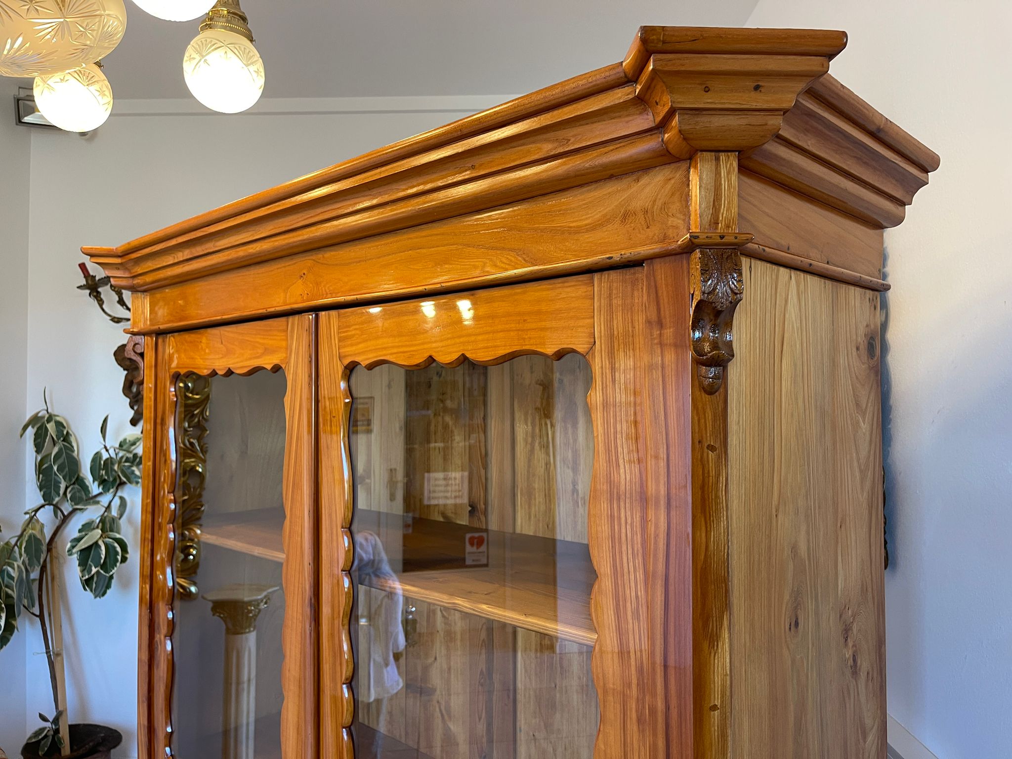 SALE Biedermeier Vitrine Bücherschrank Sammlervitrine Kirschholz Antiquität A5108