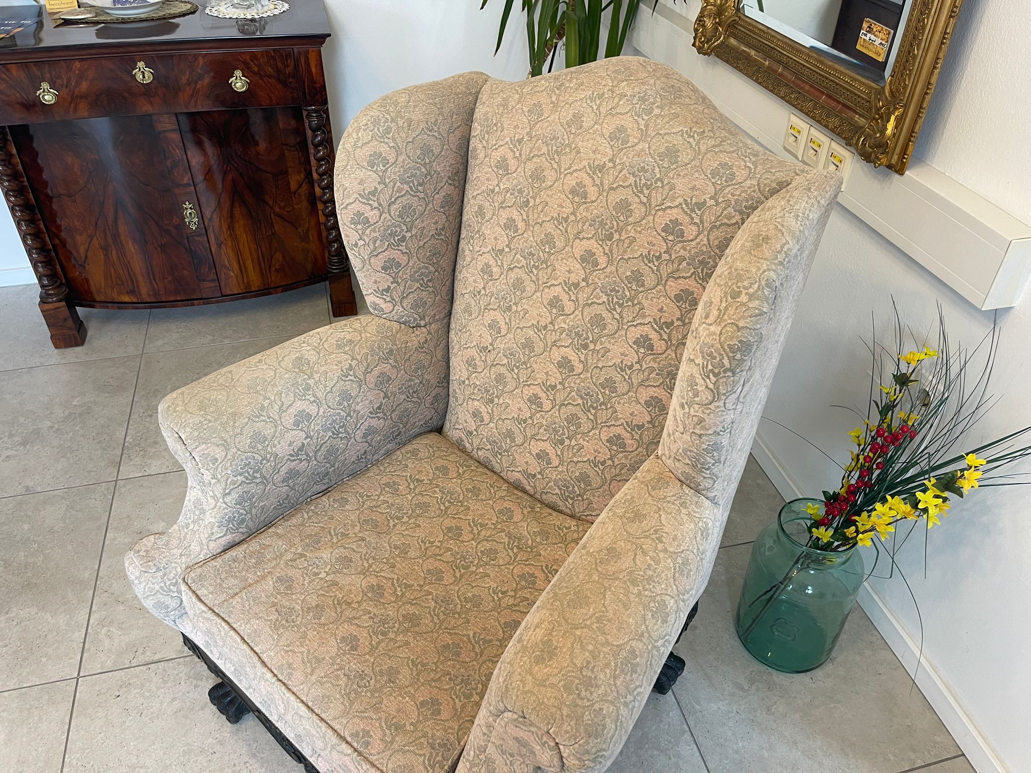 Alter Historismus Ohrenfauteuil Ohrensessel A4564