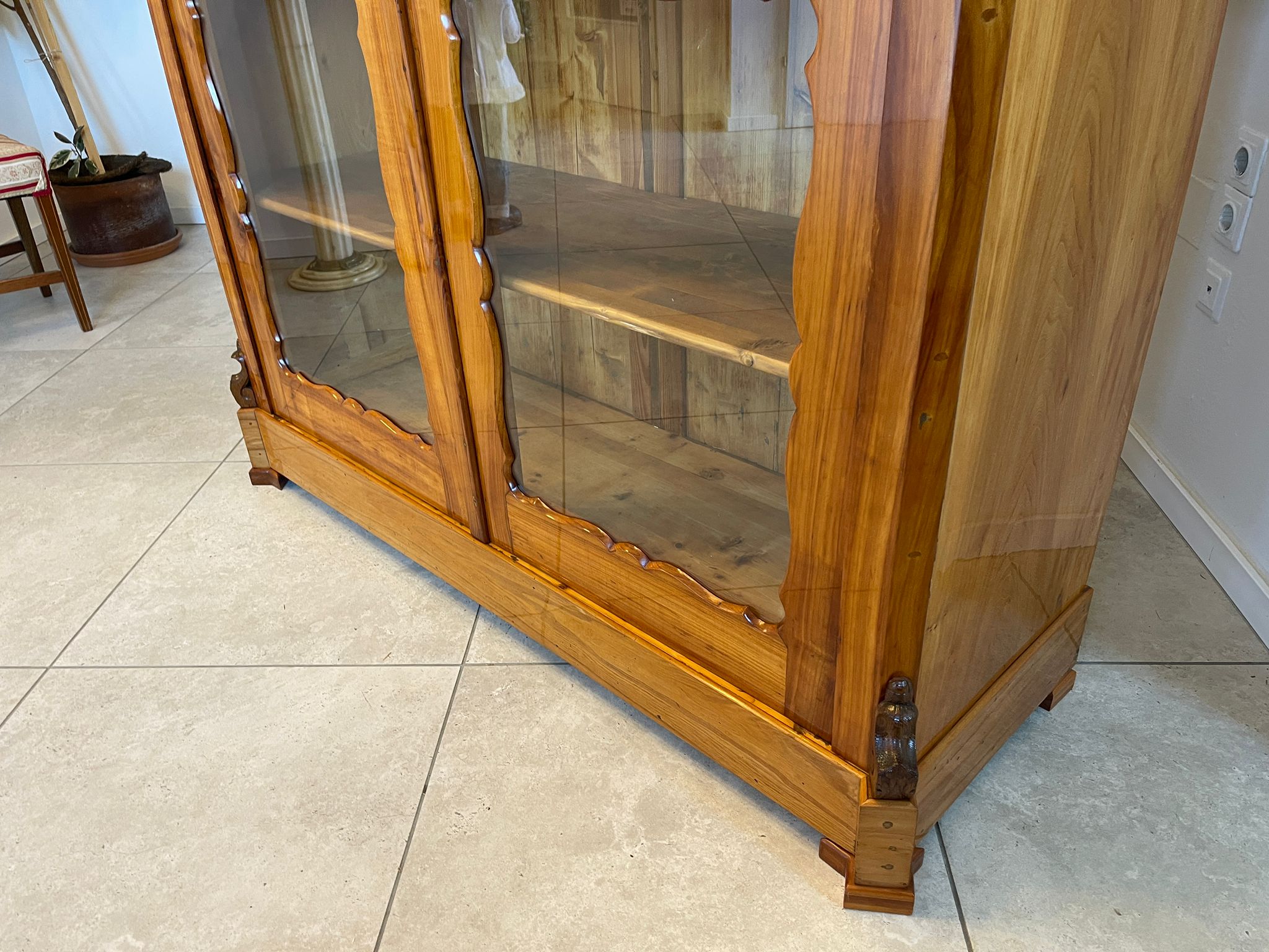 SALE Biedermeier Vitrine Bücherschrank Sammlervitrine Kirschholz Antiquität A5108