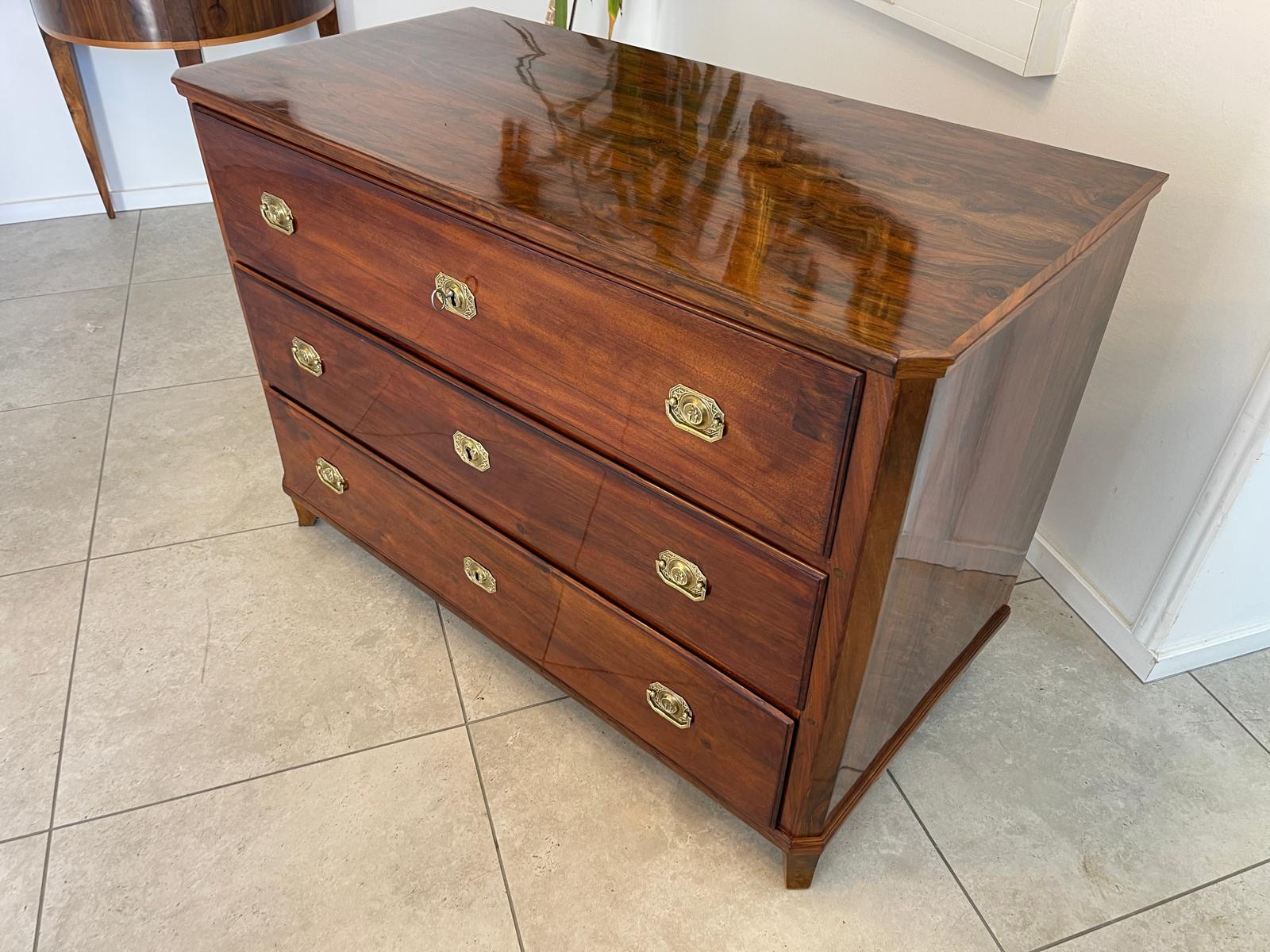 Restaurierte Biedermeier Kommode 3 Ladenkommode Nussholz Antiquität G1125