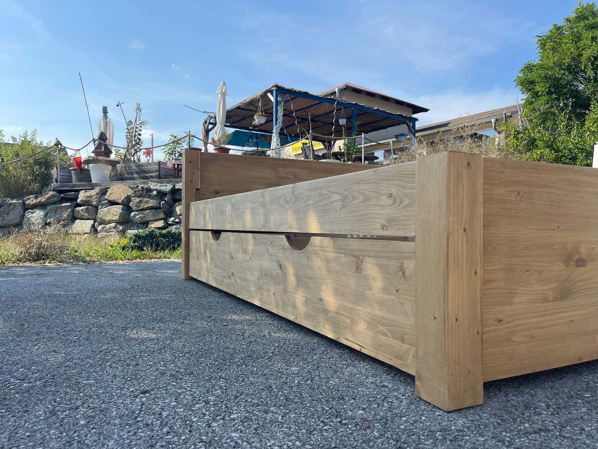 Bäuerliches Doppelbett Bett Bauernmöbel Naturholz A4680