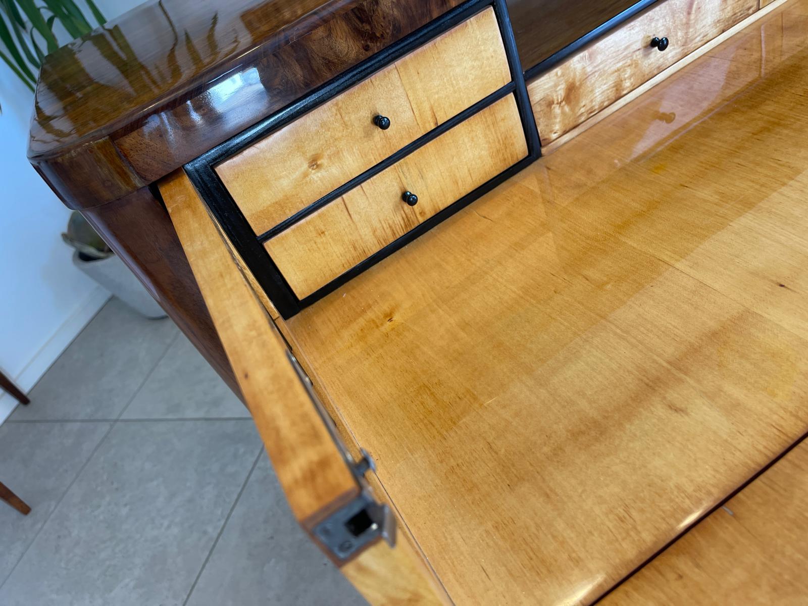 SALE Restaurierte Biedermeier Schreibkommode Nussholz Antiquität Antikmöbel G1132