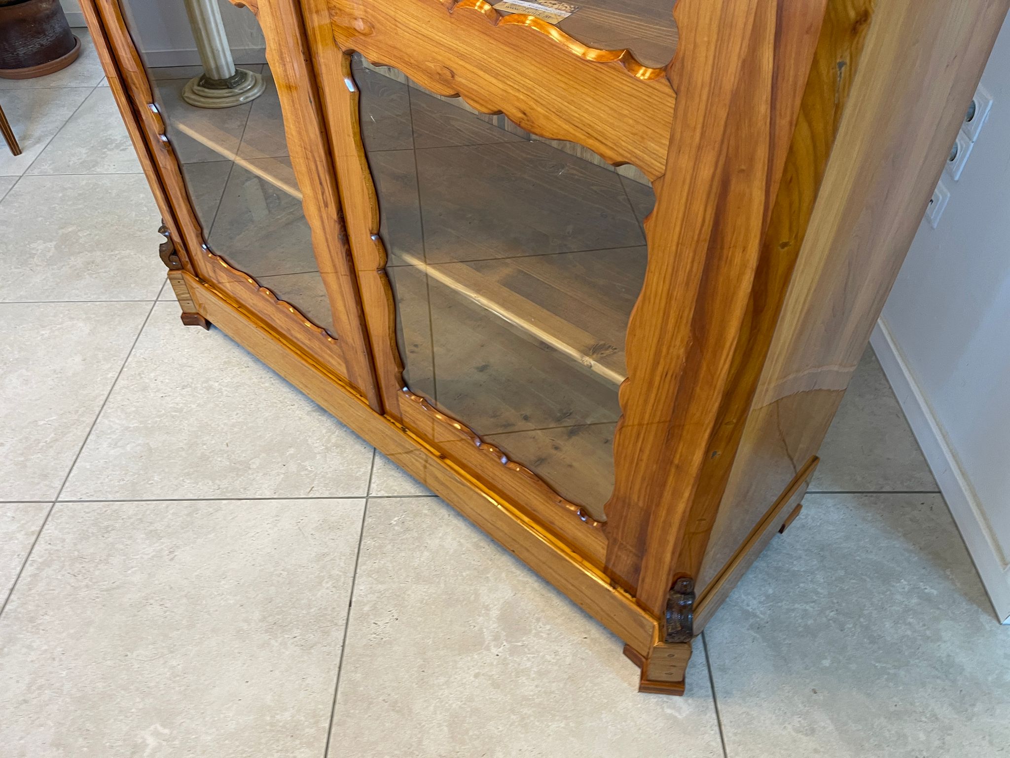 SALE Biedermeier Vitrine Bücherschrank Sammlervitrine Kirschholz Antiquität A5108