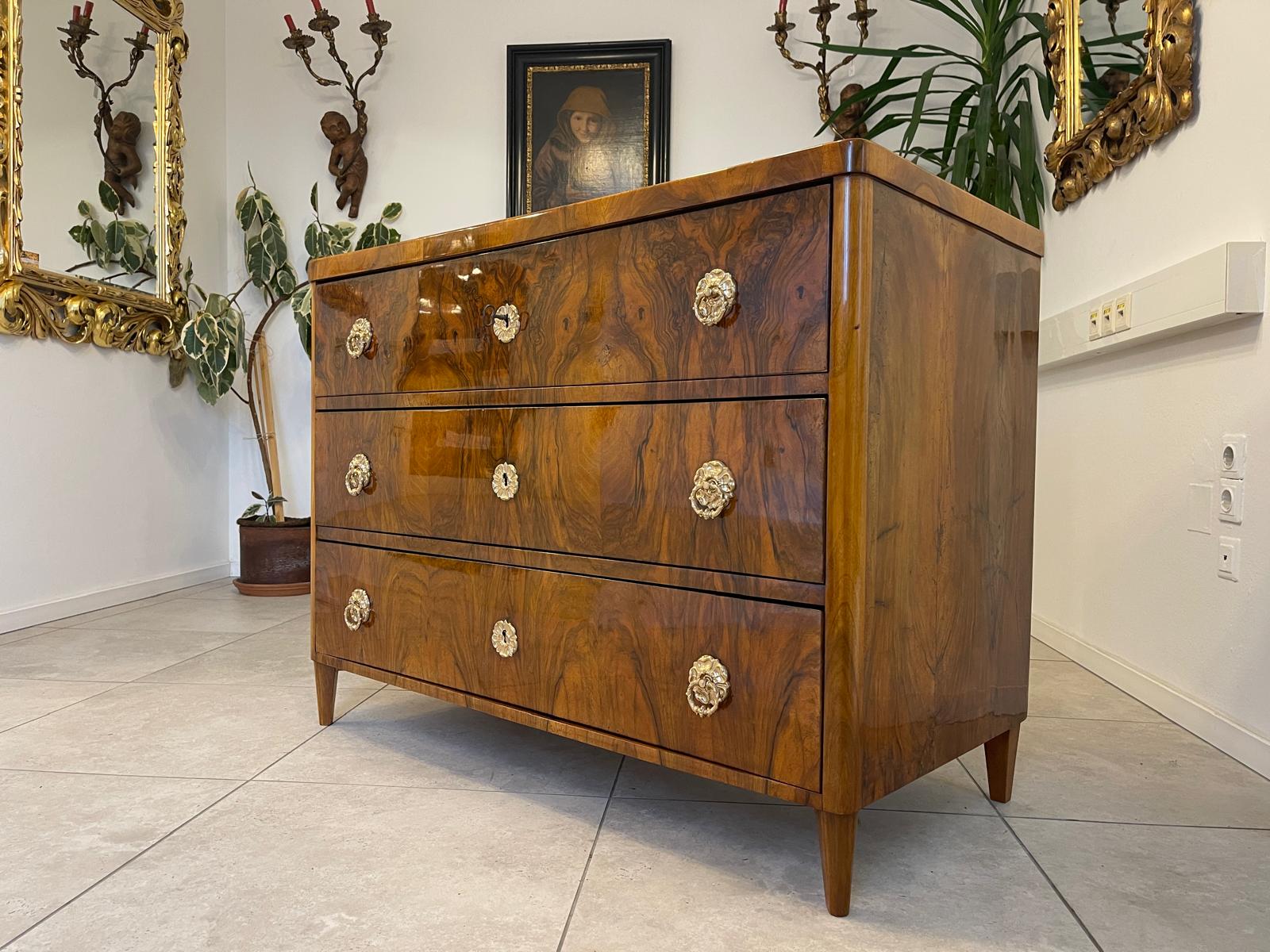 Sale Restaurierte Biedermeier Kommode 3 Ladenkommode Nussholz Antiquität G1064