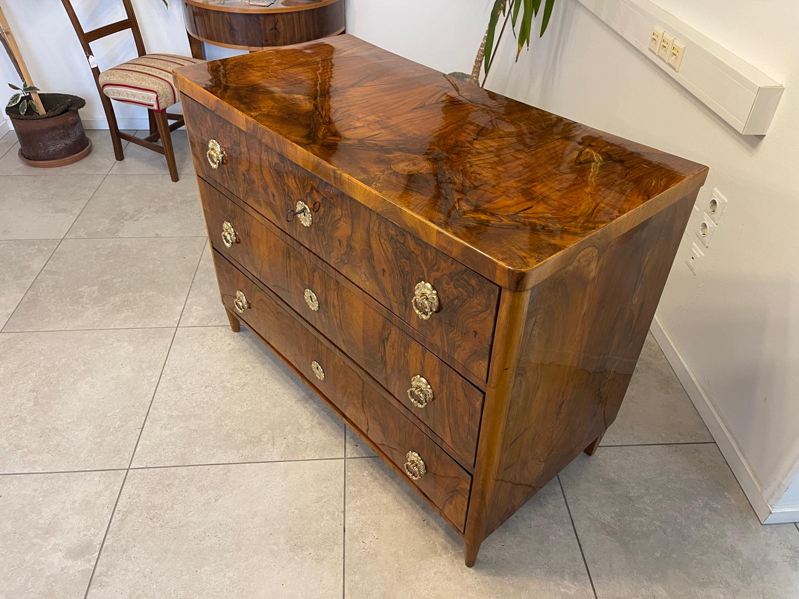 Sale Restaurierte Biedermeier Kommode 3 Ladenkommode Nussholz Antiquität G1064