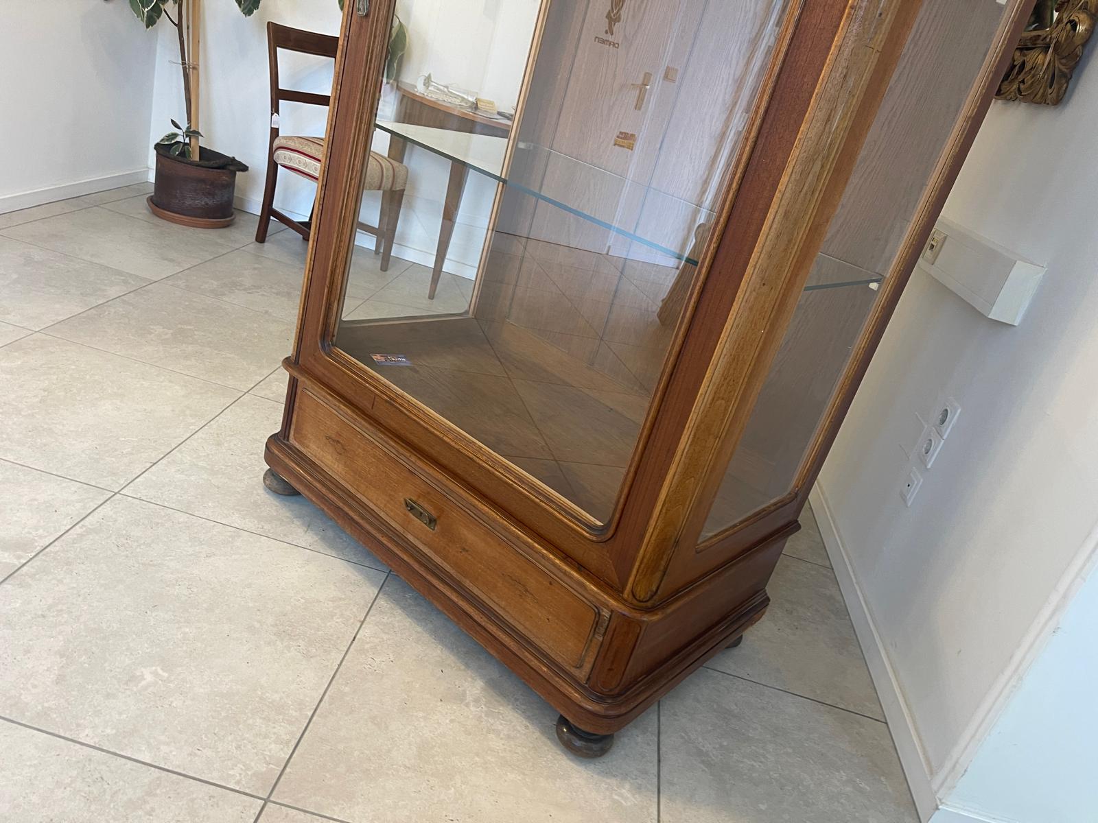 SALE Gründerzeit Vitrine Bücherschrank Sammlervitrine Eichenholz Antiquität G1055