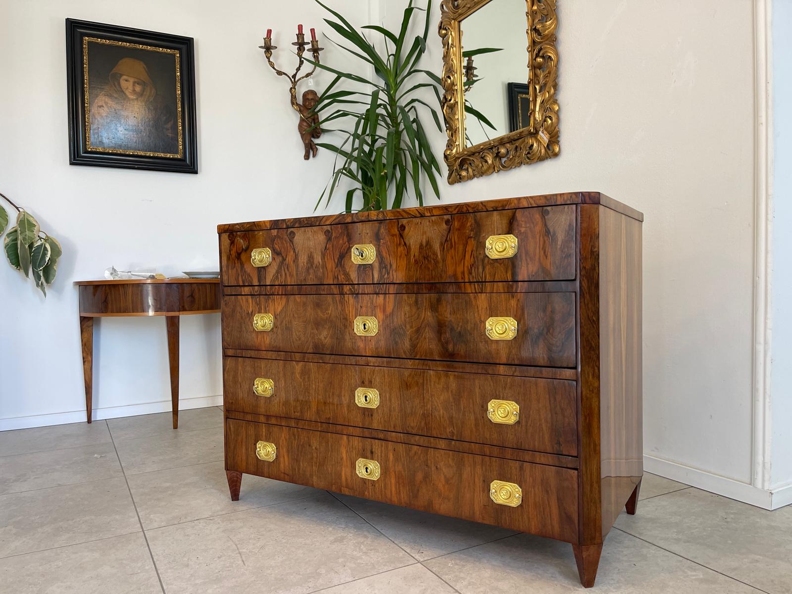 Restaurierte Biedermeier Kommode 4 Ladenkommode Nussholz Antiquität G1124