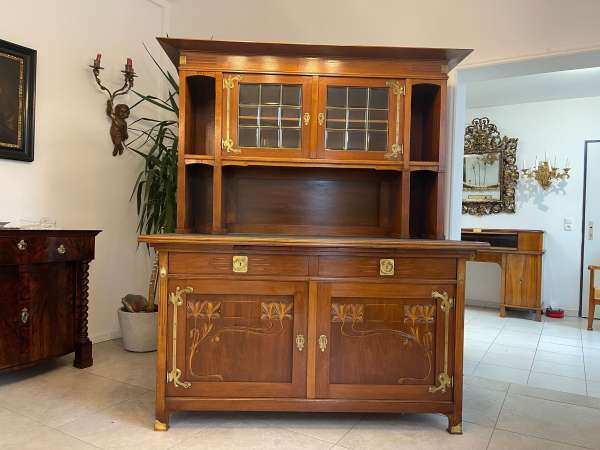 Originales Jugendstil Aufsatzbuffet Bücherschrank A4699